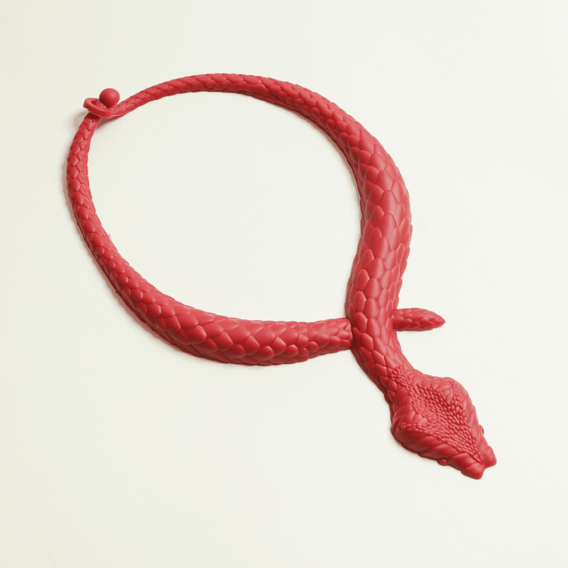 Colar Serpente Vermelho Hibisco