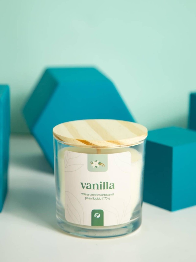 Vela aromática Vanilla - Frasco Transparente
