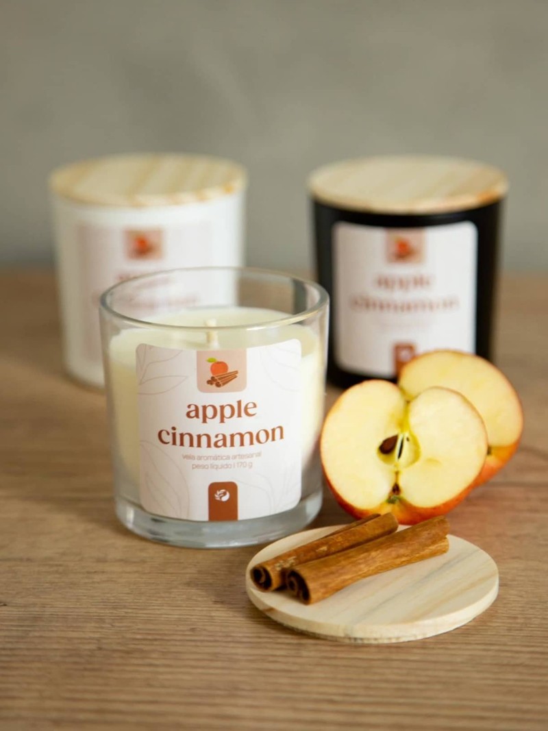 Vela aromática Apple Cinnamon - Frasco Transparente