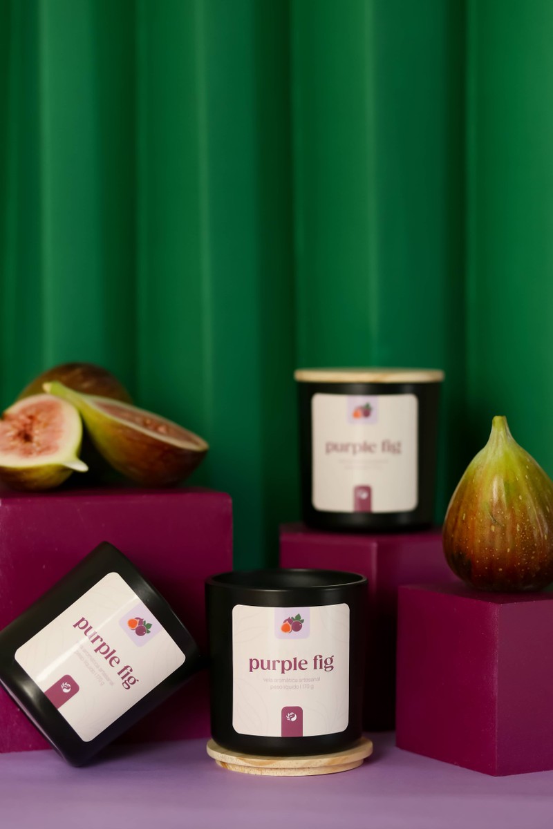 Vela aromática Purple Fig - Frasco Preto