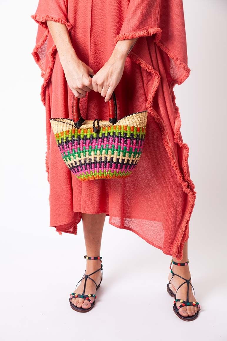 Bolsa de Palha Mini com Fecho