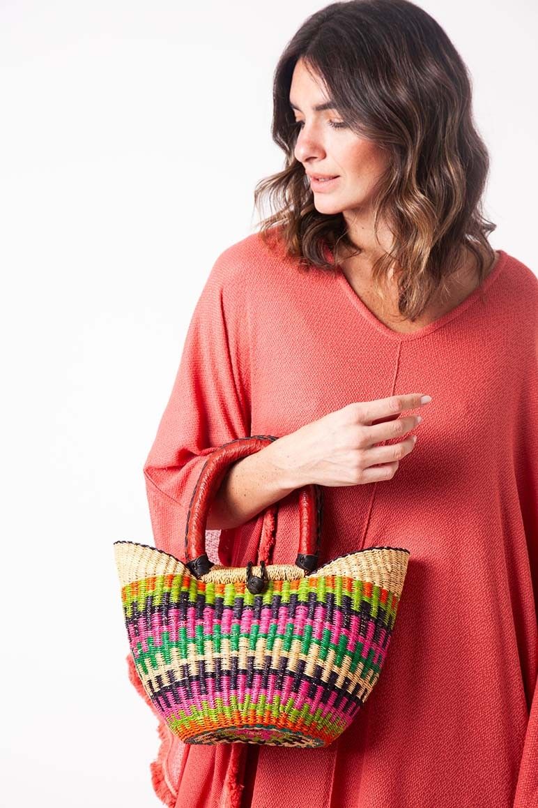 Bolsa de Palha Mini com Fecho