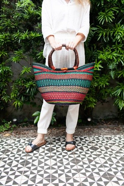 Bolsa de Palha Grande com Fecho