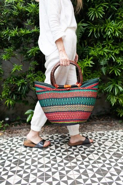 Bolsa de Palha Grande com Fecho
