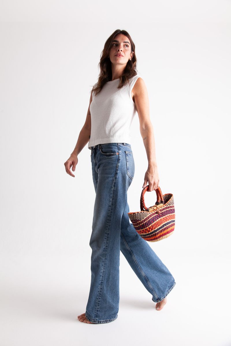Bolsa de Palha Mini com Fecho