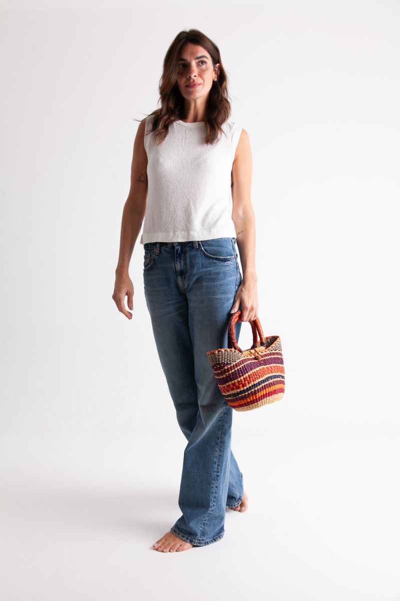 Bolsa de Palha Mini com Fecho