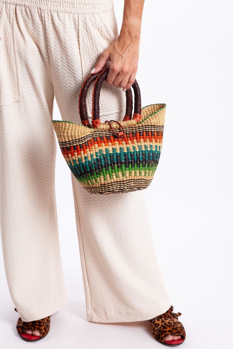 Bolsa de Palha Mini com Fecho