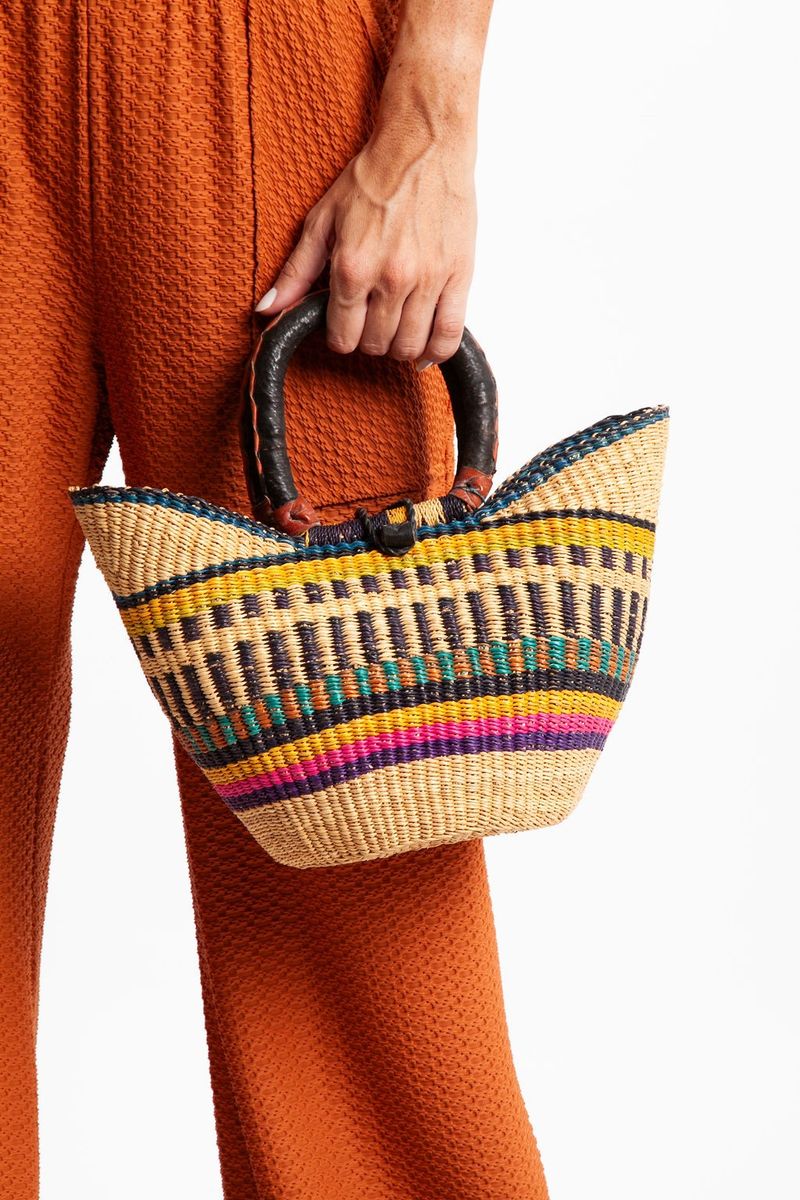 Bolsa de Palha Mini com Fecho