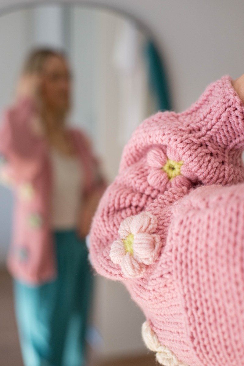 Cardigan Flor Rose 