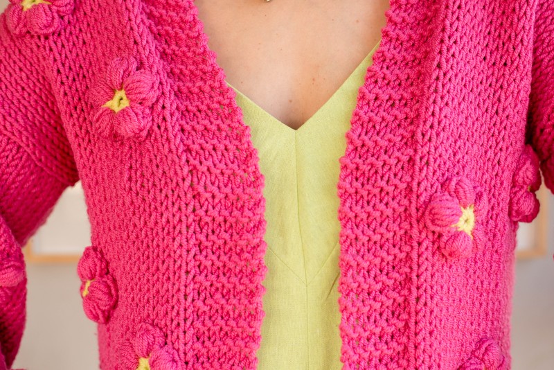 Cardigan Flor Pink