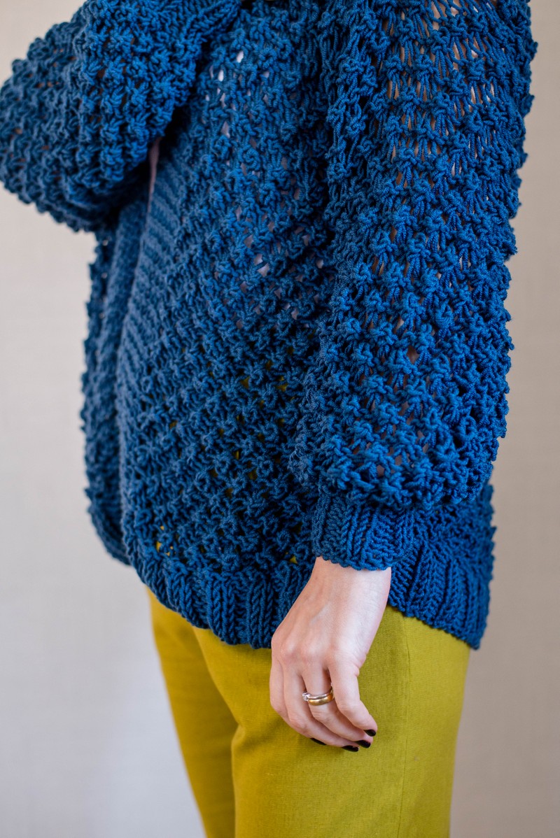 Cardigan Astrakan Deep Blue