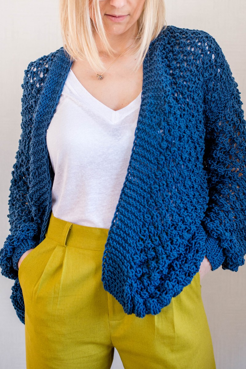 Cardigan Astrakan Deep Blue