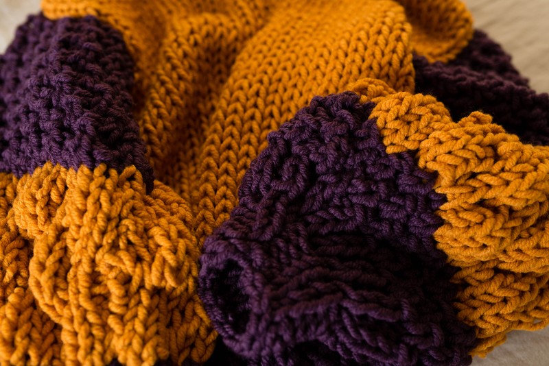 Cardigan Duo Ocre & Berinjela