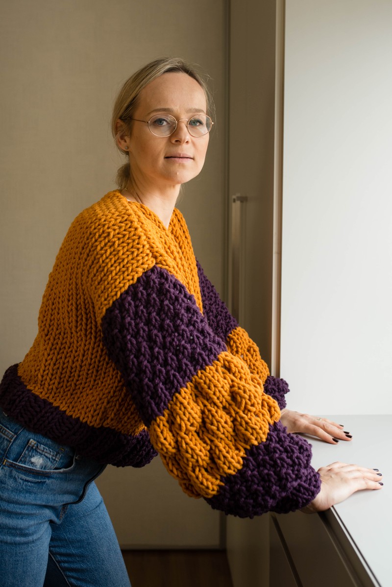 Cardigan Duo Ocre & Berinjela