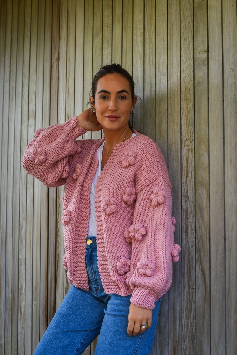 Cardigan Flor All Rose 