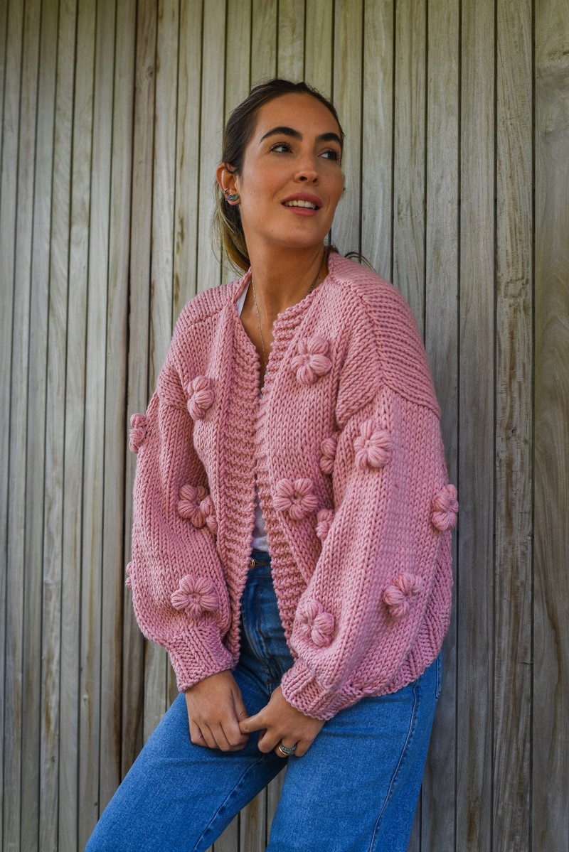 Cardigan Flor All Rose 