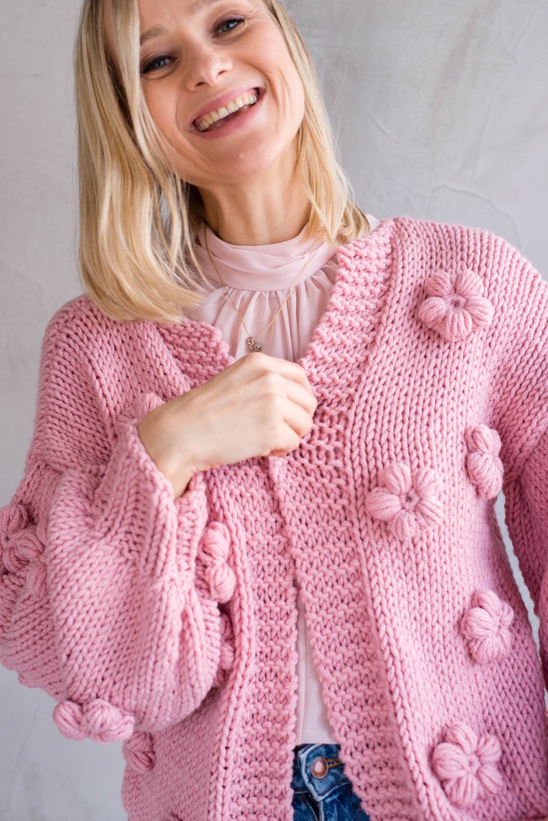 Cardigan Flor All Rose 