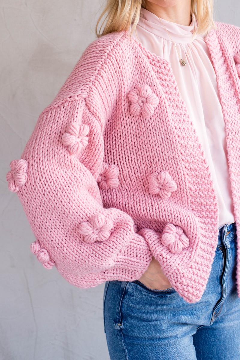 Cardigan Flor All Rose 