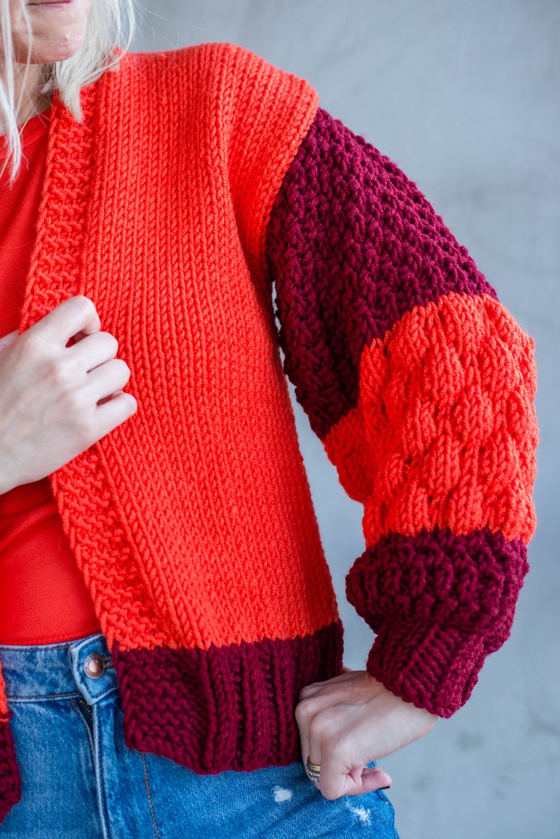 Cardigan Duo Marsala & Laranja