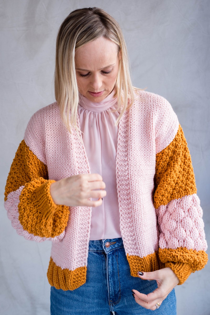 Cardigan Duo Rose & Mustard