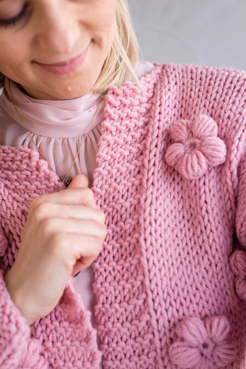 Cardigan Flor All Rose 