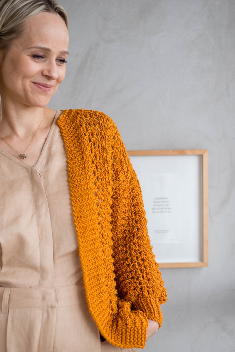 Cardigan Trilha Ocre