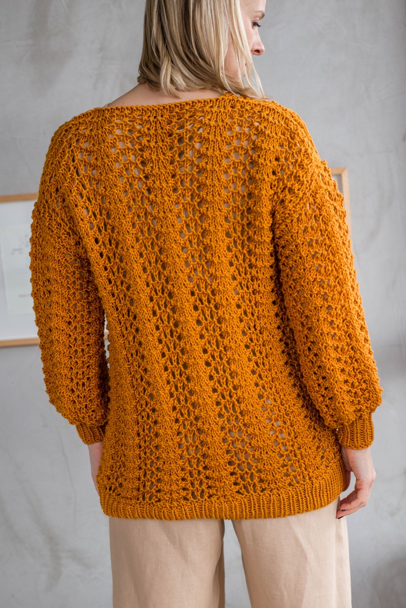 Cardigan Trilha Ocre