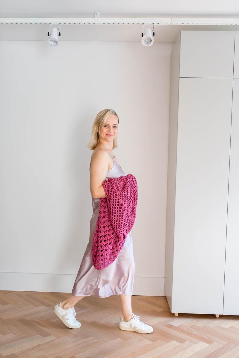 Crochet Maxicardigan Plum