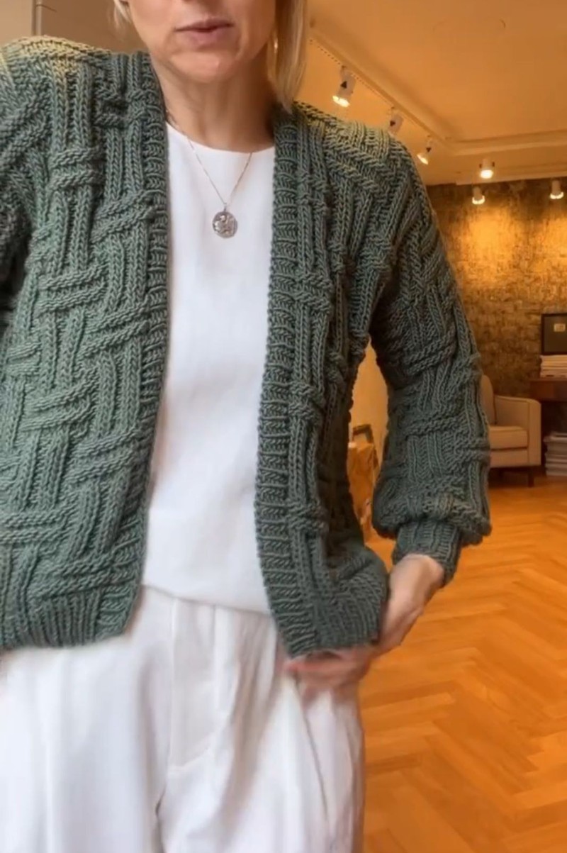 Cardigan Ladrilho Floresta