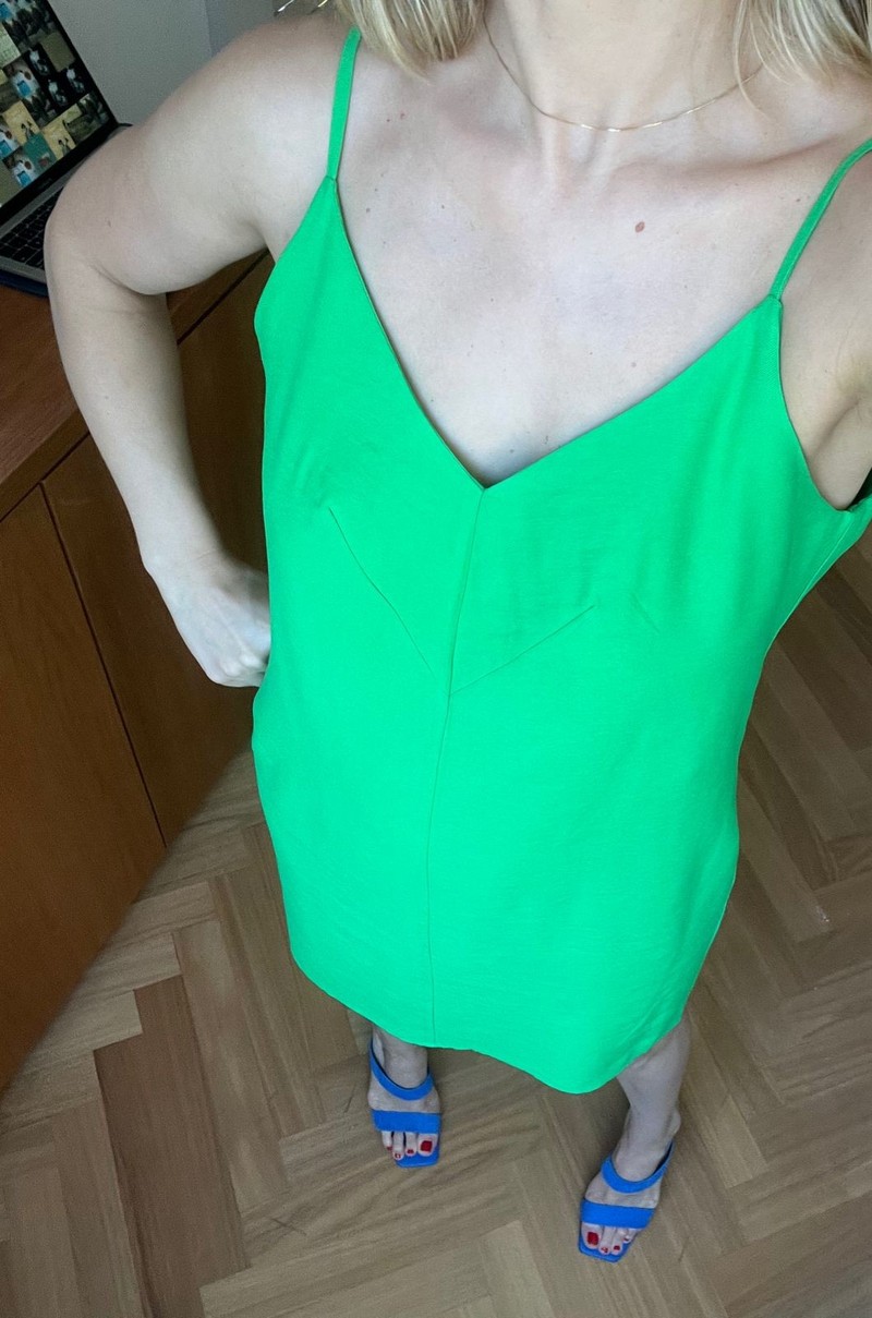 Vestido Pétala Verde Lima