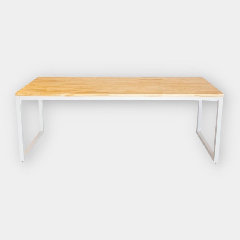 Mesa de Escritório Industrial 200x50cm aço 40x40 Pinus 30mm - (Desmontada)