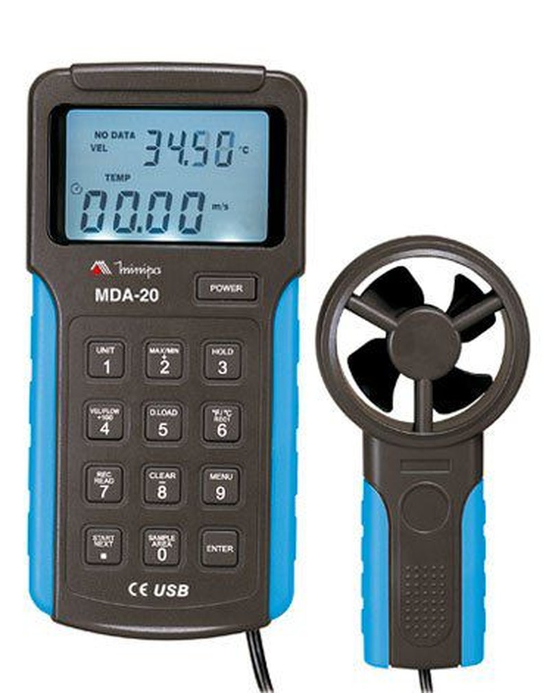 Anemômetro Digital com Datalogger e Interface USB - Minipa MDA-20