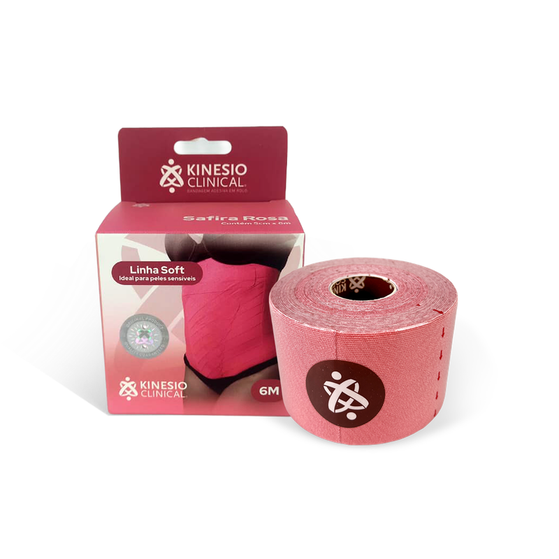 Bandagem Elástica KinesioSoft Safira Rosa 6M