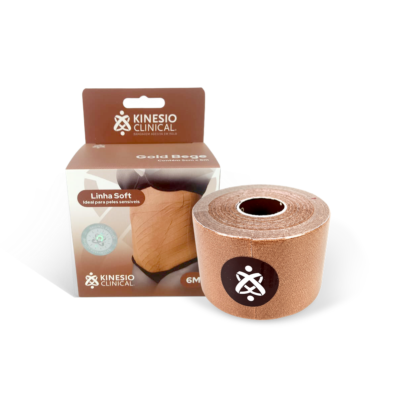 Bandagem Elástica KinesioSoft Gold Bege 6M