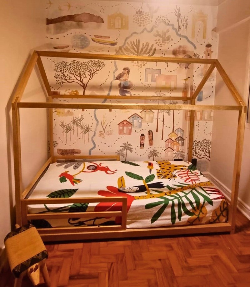 Cama Casinha Montessori Viúva, Casal ou Queen - Kazakama Kabana