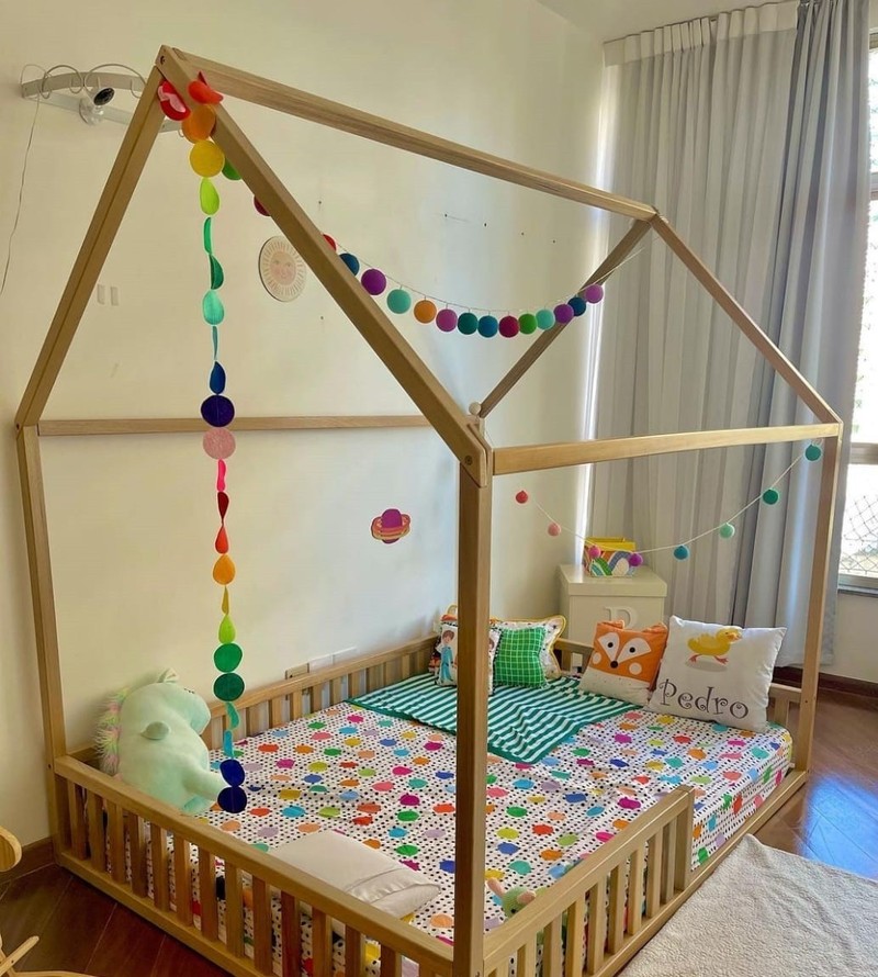 Cama Casinha Montessori Viúva, Casal ou Queen - Kazakama Cerquinha