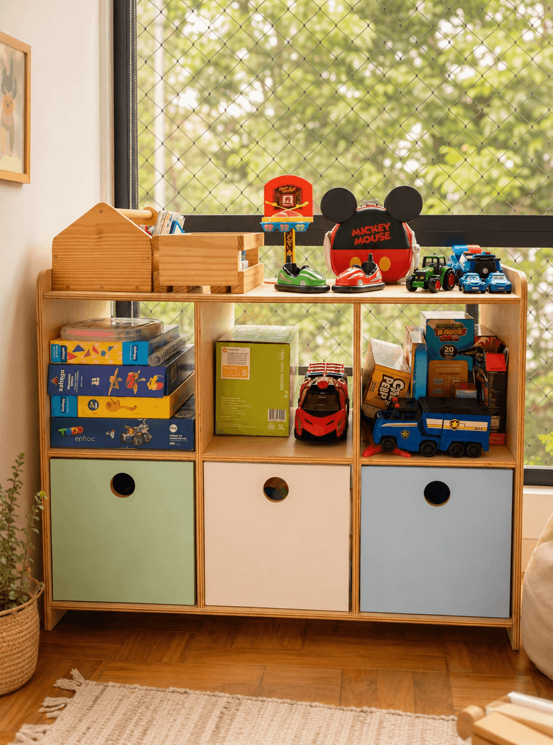 Estante de Brinquedos com 6 Nichos