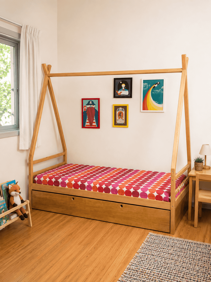 Cama Cabana Solteiro com Bicama ou Gavetas | Oka