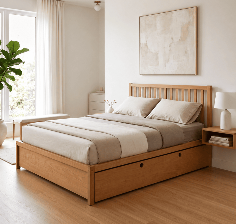 Cama Casal  Madeira Maciça