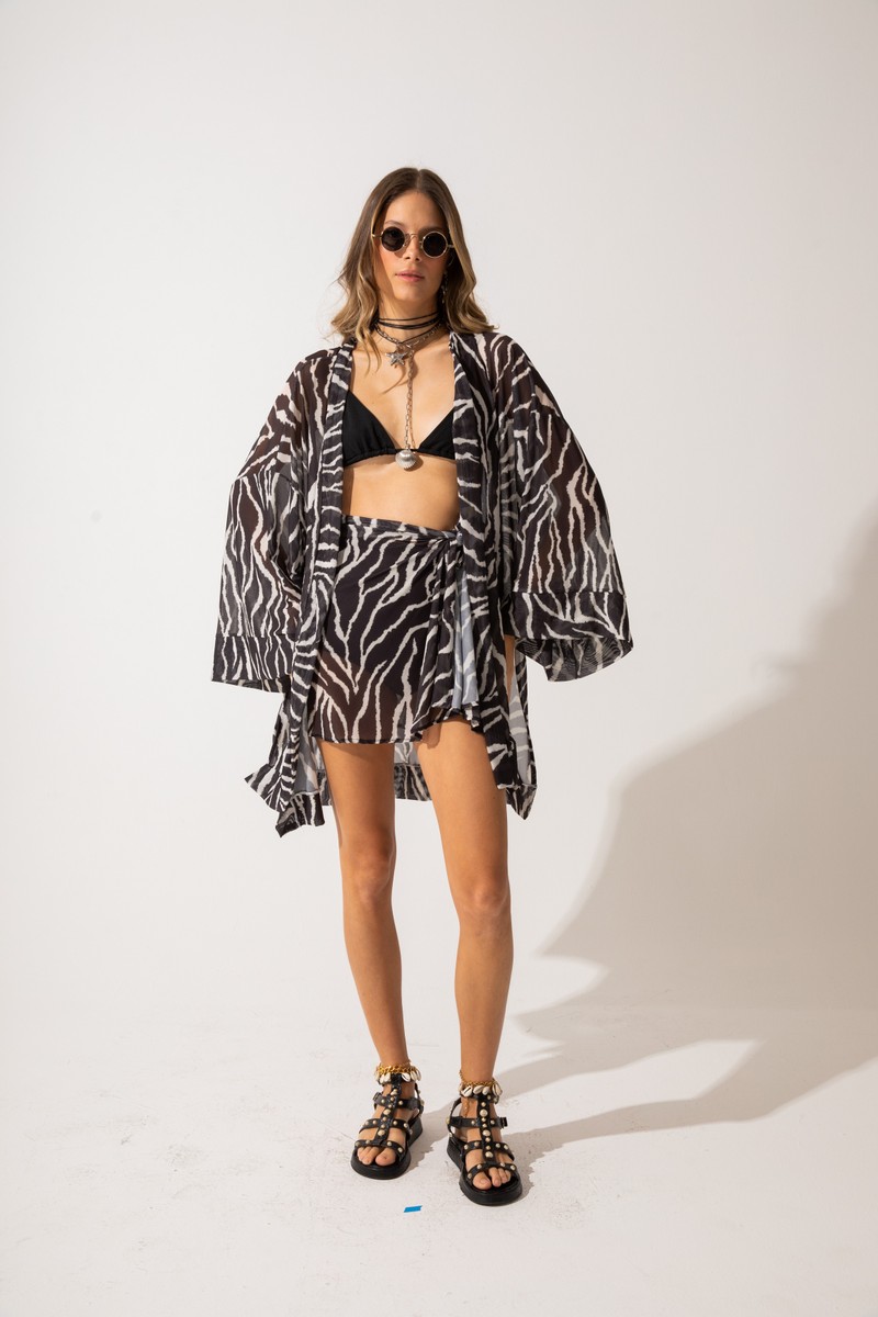 KIMONO ZEBRA BLACK