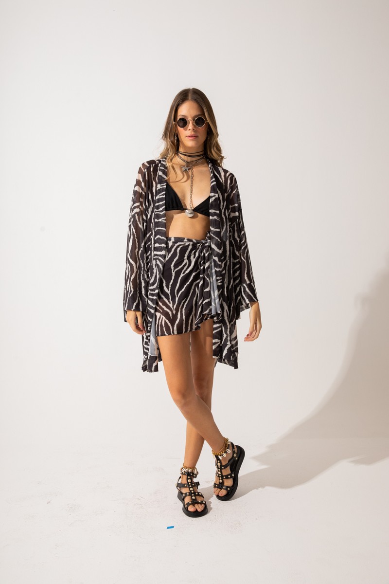 KIMONO ZEBRA BLACK