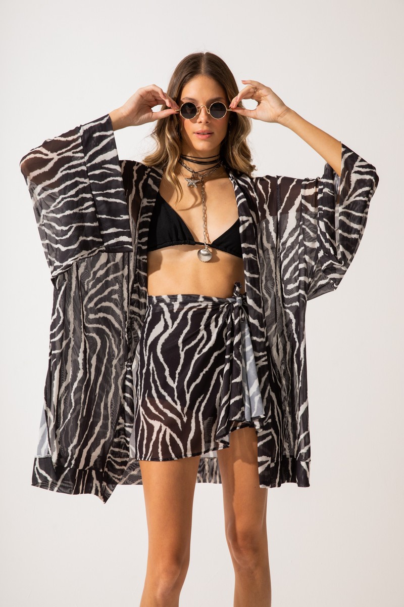 KIMONO ZEBRA BLACK