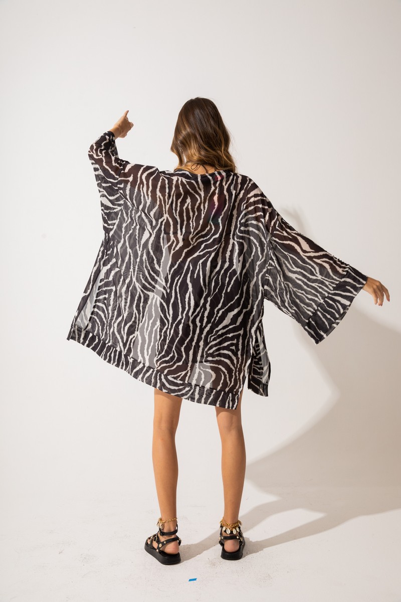 KIMONO ZEBRA BLACK