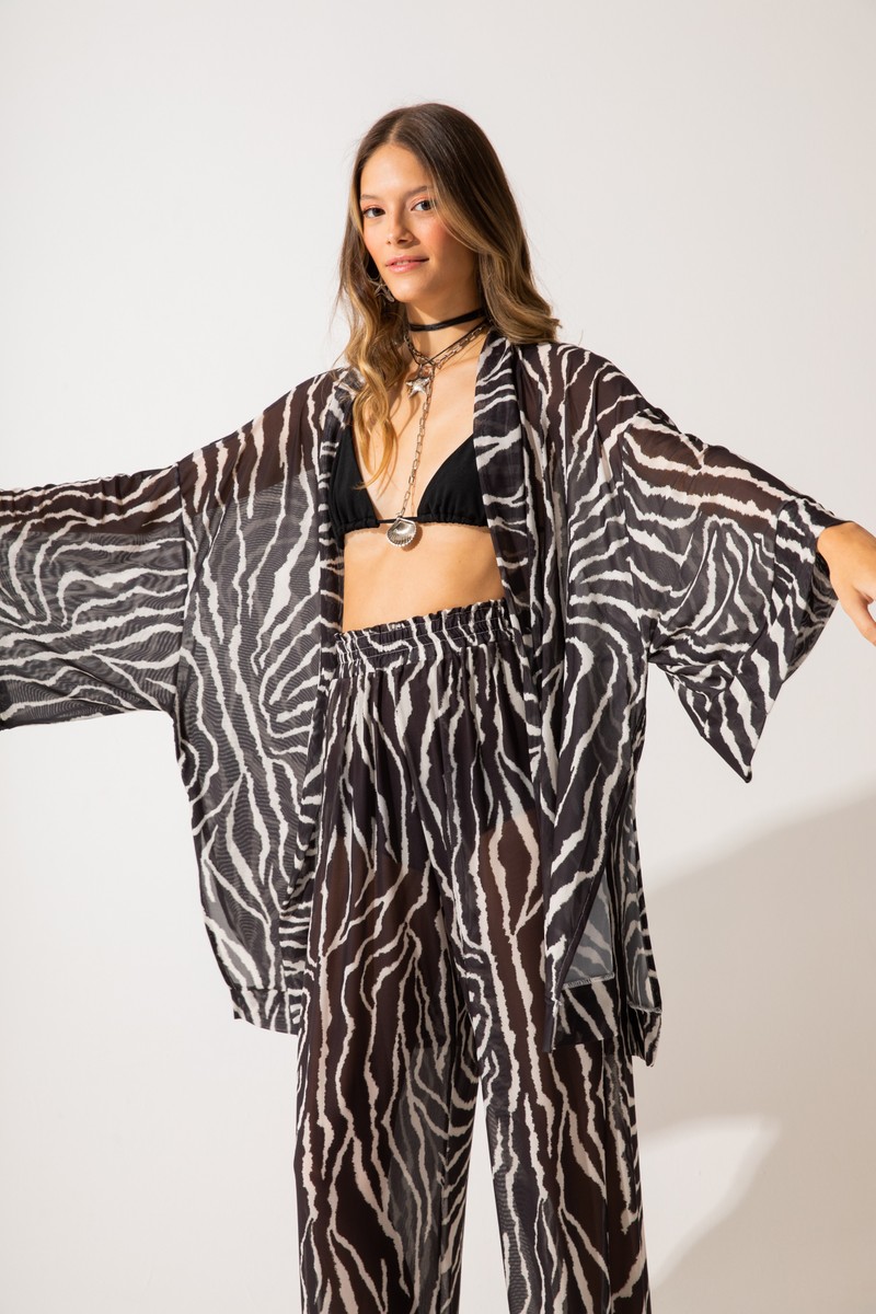 KIMONO ZEBRA BLACK