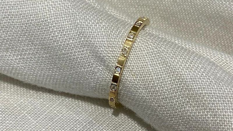 Wish Aliança Blocos com diamantes