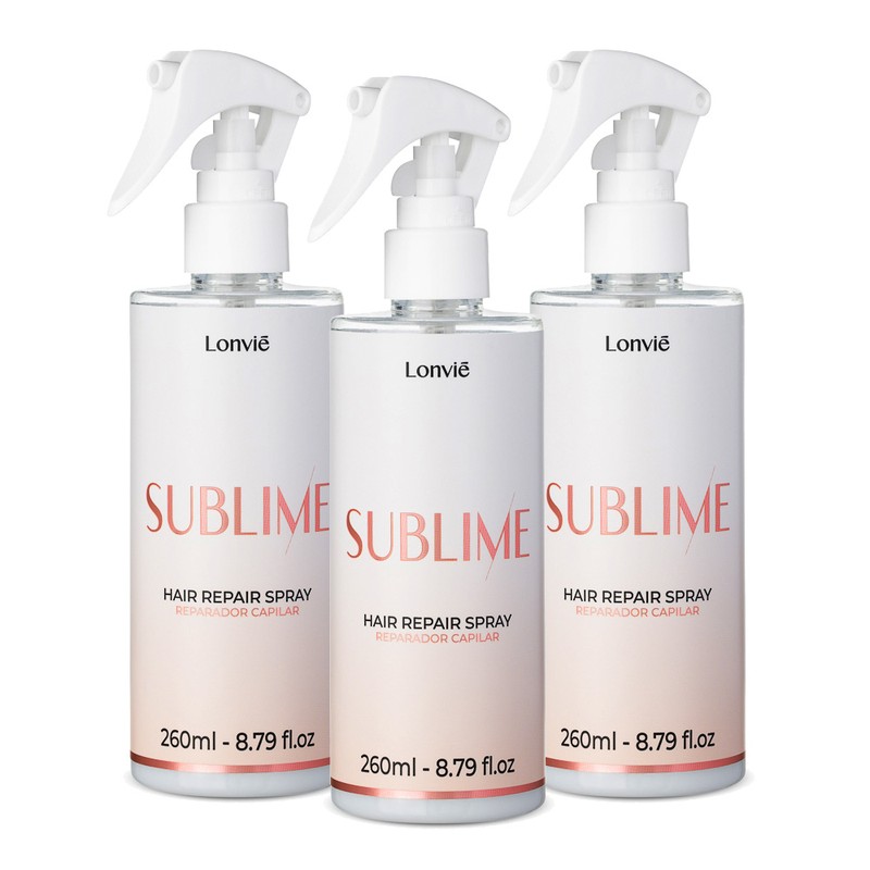 Kit 3 Leave-in Sublime Lonvié - Uso Obrigatório Reconstrutor Capilar 260ml