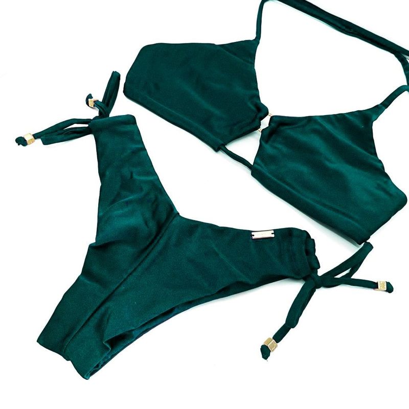 Calcinha Asa Delta Tiras Verde Musgo Glow