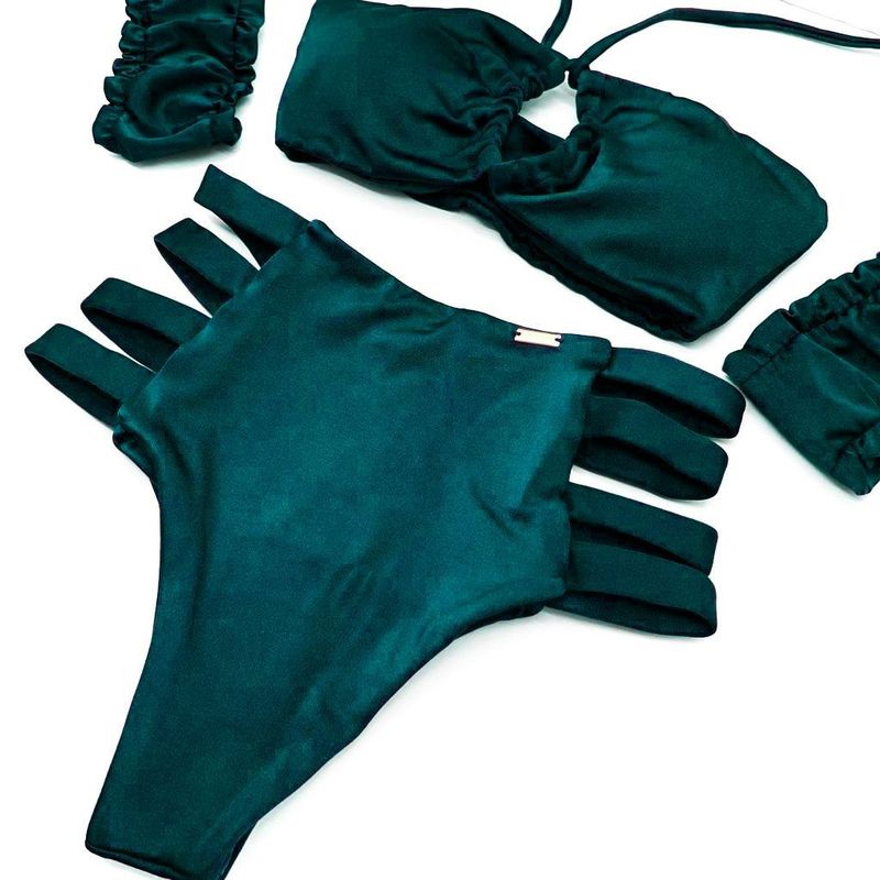 Calcinha Hot Pants Malibu Verde Musgo Glow