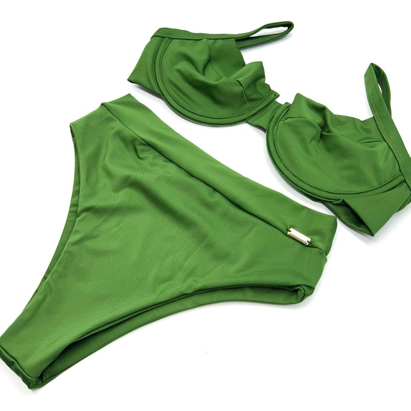 Calcinha Hot Pants Tradicional Verde Oliva Liso