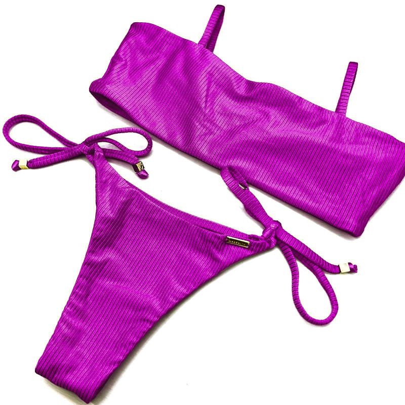 Conjunto Faixa Fucsia Canelado